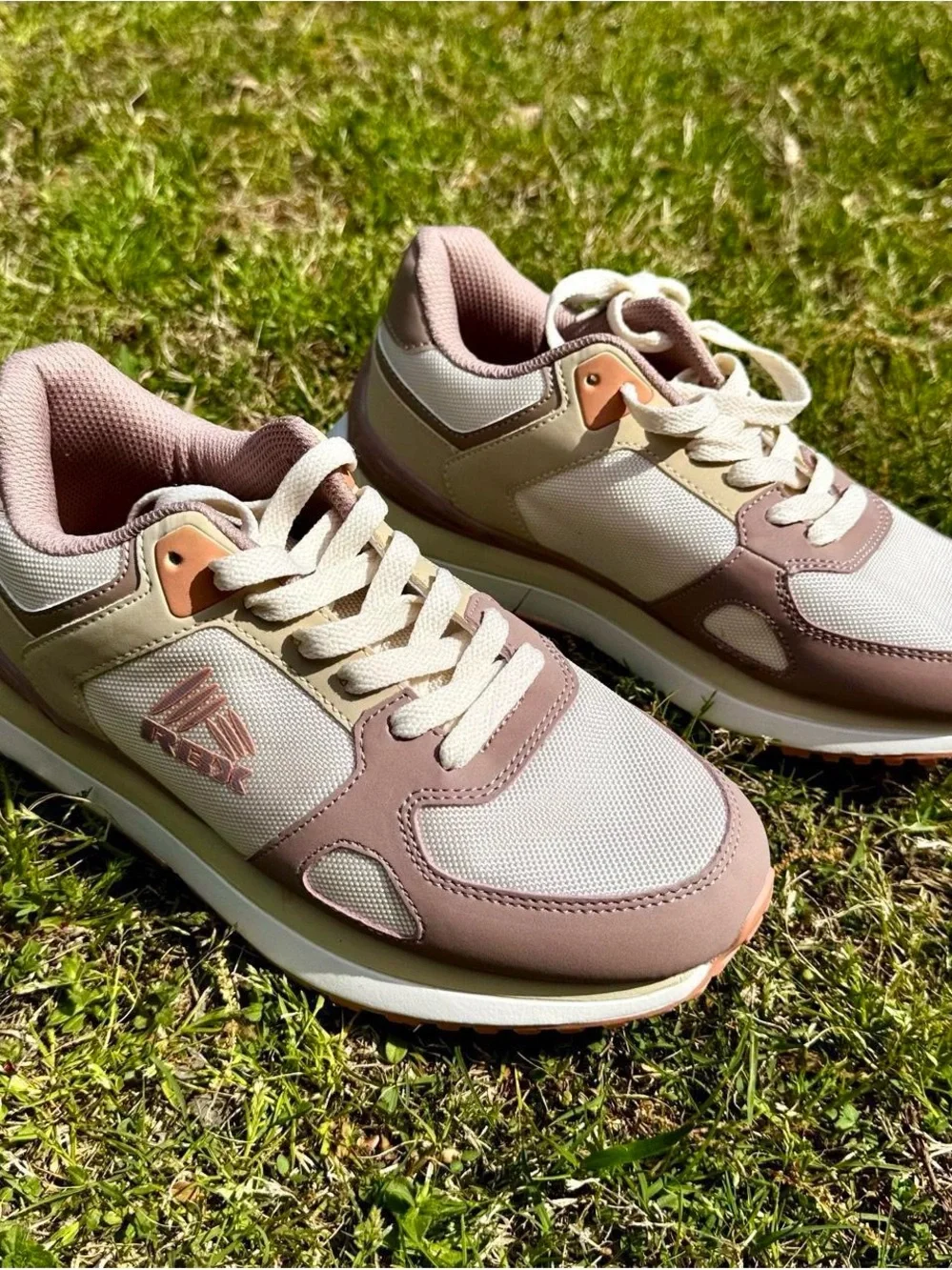 RBX Women's Pink and Cream Retro Runner Sneakers